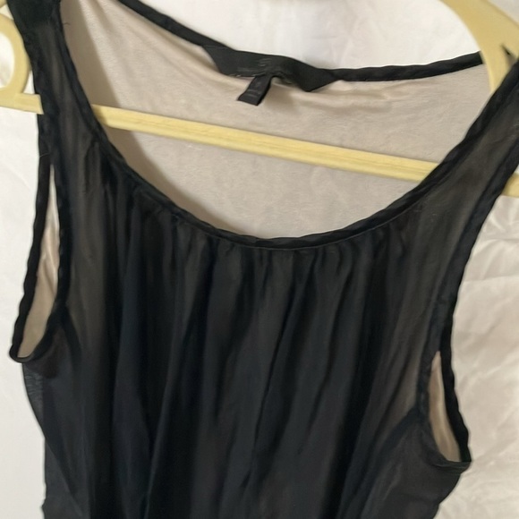 Banana Republic:Black Sheer top layer with cream liner-Jeweled belt- elastic- 6 - Picture 4 of 16